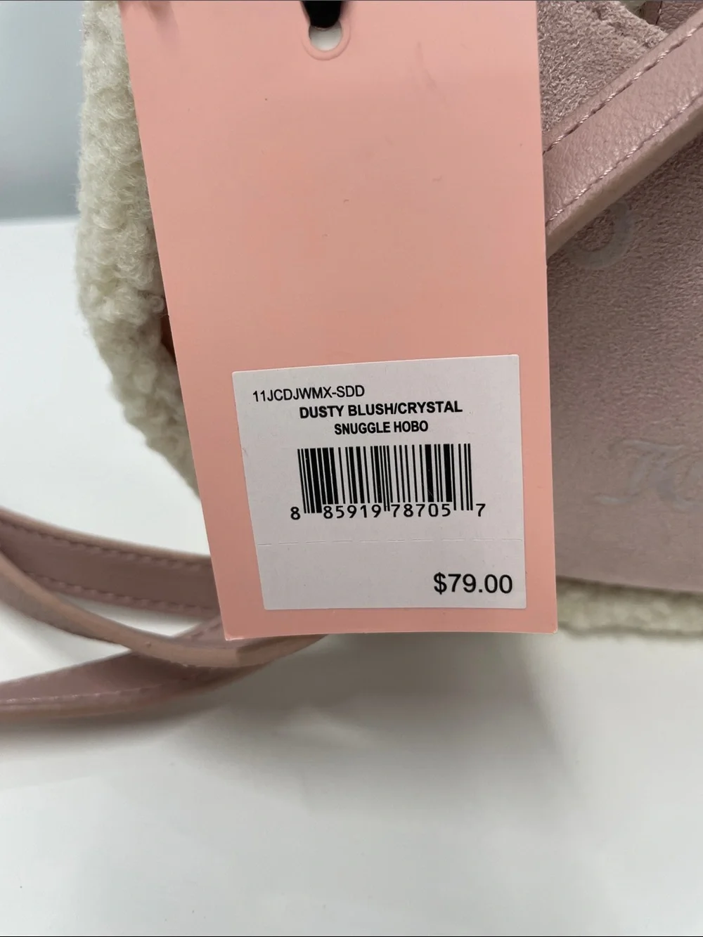 JUICY COUTURE DUSTY BLUSH CRYSTAL SNUGGLE HOBO BAG FTL-08-186
